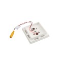 3" Sq. Ornamental Downward Low Voltage LED Lighted Vinyl Post Cap for Vinyl Fence and Railing (Warm White) White