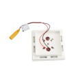 3" Sq. Ornamental Downward Low Voltage LED Lighted Vinyl Post Cap for Vinyl Fence and Railing (Warm White) White
