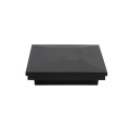 3 1/2" Sq. Ornamental Downward Low Voltage LED Lighted Vinyl Post Cap for Vinyl Fence and Railing (Cool White) Textured Black