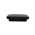 3 1/2" Sq. Ornamental Downward Low Voltage LED Lighted Vinyl Post Cap for Vinyl Fence and Railing (Cool White) Textured Black