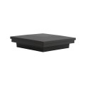3 1/2" Sq. Ornamental Downward Low Voltage LED Lighted Vinyl Post Cap for Vinyl Fence and Railing (Cool White) Textured Black