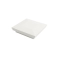 3 1/2" Sq. Ornamental Downward Low Voltage LED Lighted Vinyl Post Cap for Vinyl Fence and Railing (Warm White) White
