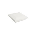 3 1/2" Sq. Ornamental Downward Low Voltage LED Lighted Vinyl Post Cap for Vinyl Fence and Railing (Warm White) White