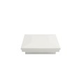 3 1/2" Sq. Ornamental Downward Low Voltage LED Lighted Vinyl Post Cap for Vinyl Fence and Railing (Warm White) White
