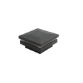 2" Sq. Ornamental Low Voltage LED Lighted Vinyl Post Cap for Vinyl Fence and Railing (Warm White) Textured Black