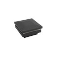 2" Sq. Ornamental Low Voltage LED Lighted Vinyl Post Cap for Vinyl Fence and Railing (Warm White) Textured Black