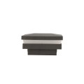2” Sq. Ornamental Low Voltage LED Lighted Vinyl Post Cap for Vinyl Fence and Railing (Cool White) Textured Black