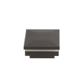 2” Sq. Ornamental Low Voltage LED Lighted Vinyl Post Cap for Vinyl Fence and Railing (Cool White) Textured Black