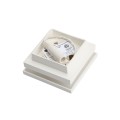 2" Sq. Ornamental Low Voltage LED Lighted Vinyl Post Cap for Vinyl Fence and Railing (Cool White) White (simple6)