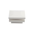 2" Sq. Ornamental Low Voltage LED Lighted Vinyl Post Cap for Vinyl Fence and Railing (Cool White) White (simple6)