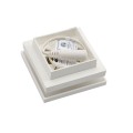 2" Sq. Ornamental Low Voltage LED Lighted Vinyl Post Cap for Vinyl Fence and Railing (Cool White) White (simple6)