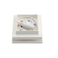 2" Sq. Ornamental Low Voltage LED Lighted Vinyl Post Cap for Vinyl Fence and Railing (Cool White) White (simple6)