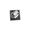 2 1/2" Sq. Ornamental Low Voltage LED Lighted Vinyl Post Cap for Vinyl Fence and Railing (Cool White) Black