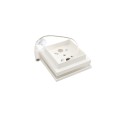 2 1/2" Sq. Ornamental Low Voltage LED Lighted Vinyl Post Cap for Vinyl Fence and Railing (Cool White) White