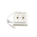 2 1/2" Sq. Ornamental Low Voltage LED Lighted Vinyl Post Cap for Vinyl Fence and Railing (Cool White) White