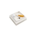 3" Sq. Ornamental Low Voltage LED Lighted Vinyl Post Cap for Vinyl Fence and Railing (Warm White) White
