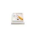 3" Sq. Ornamental Low Voltage LED Lighted Vinyl Post Cap for Vinyl Fence and Railing (Warm White) White