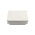 3.5" (3 1/2" x 3 1/2") Ornamental Low Voltage (Warm White LED) Lighted Vinyl Post Cap - White