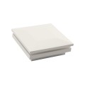 3.5" (3 1/2" x 3 1/2") Ornamental Low Voltage (Warm White LED) Lighted Vinyl Post Cap - White