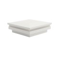3.5" (3 1/2" x 3 1/2") Ornamental Low Voltage (Warm White LED) Lighted Vinyl Post Cap - White