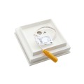 3.5" (3 1/2" x 3 1/2") Ornamental Low Voltage (Warm White LED) Lighted Vinyl Post Cap - White