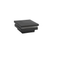 2? Sq. Ornamental Low Voltage LED Lighted Combo Vinyl Post Cap for Vinyl Fence and Railing (Warm White) Textured Black