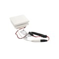 2" Sq. Ornamental Low Voltage LED Lighted Combo Vinyl Post Cap for Vinyl Fence and Railing (Cool White) White