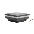 2 1/2" Sq. Ornamental Low Voltage LED Lighted Combo Vinyl Post Cap for Vinyl Fence and Railing (Warm White) Black (simple_unboxed)