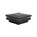 2 1/2" Sq. Ornamental Low Voltage LED Lighted Combo Vinyl Post Cap for Vinyl Fence and Railing (Cool White) Black