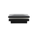 3" Sq. Ornamental Low Voltage LED Lighted Combo Vinyl Post Cap for Vinyl Fence and Railing (Warm White) Black