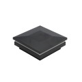 3" Sq. Ornamental Low Voltage LED Lighted Combo Vinyl Post Cap for Vinyl Fence and Railing (Warm White) Black