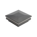 3" Sq. Ornamental Low Voltage LED Lighted Combo Vinyl Post Cap for Vinyl Fence and Railing (Cool White) Black