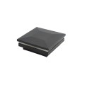 3? Sq. Ornamental Low Voltage LED Lighted Combo Vinyl Post Cap for Vinyl Fence and Railing (Warm White) Textured Black