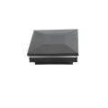 3? Sq. Ornamental Low Voltage LED Lighted Combo Vinyl Post Cap for Vinyl Fence and Railing (Warm White) Textured Black