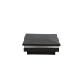 3" Sq. Ornamental Low Voltage LED Lighted Combo Vinyl Post Cap for Vinyl Fence and Railing (Cool White) Textured Black
