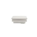 3" Sq. Ornamental Low Voltage LED Lighted Combo Vinyl Post Cap for Vinyl Fence and Railing (Warm White) White