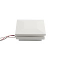 3" Sq. Ornamental Low Voltage LED Lighted Combo Vinyl Post Cap for Vinyl Fence and Railing (Cool White) White