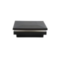 3 1/2? Sq. Ornamental Low Voltage LED Lighted Combo Vinyl Post Cap for Vinyl Fence and Railing (Cool White)Textured Black