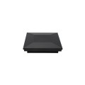 4" Sq. Ornamental Downward Low Voltage LED Lighted Vinyl Post Cap for Vinyl Fence and Railing (Warm White) Black