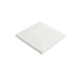 4" Sq. Ornamental Downward Low Voltage LED Lighted Vinyl Post Cap for Vinyl Fence and Railing (Cool White) White