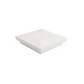 4" Sq. Ornamental Downward Low Voltage LED Lighted Vinyl Post Cap for Vinyl Fence and Railing (Cool White) White