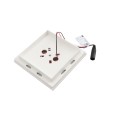 4" Sq. Ornamental Downward Low Voltage LED Lighted Vinyl Post Cap for Vinyl Fence and Railing (Cool White) White