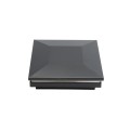 4" Sq. Ornamental Low Voltage LED Lighted Vinyl Post Cap for Vinyl Fence and Railing (Warm White) Black