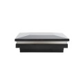 4" Sq. Ornamental Low Voltage LED Lighted Vinyl Post Cap for Vinyl Fence and Railing (Warm White) Black