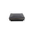 4" Sq. Ornamental Low Voltage LED Lighted Vinyl Post Cap for Vinyl Fence and Railing (Cool White) Black