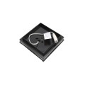 4" Sq. Ornamental Low Voltage LED Lighted Vinyl Post Cap for Vinyl Fence and Railing (Cool White) Black