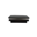 4" Sq. Ornamental Low Voltage LED Lighted Vinyl Post Cap for Vinyl Fence and Railing (Cool White) Textured Black
