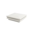 4" Sq. Ornamental Low Voltage LED Lighted Vinyl Post Cap for Vinyl Fence and Railing (Warm White) White
