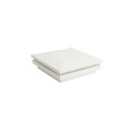 4" Sq. Ornamental Low Voltage LED Lighted Vinyl Post Cap for Vinyl Fence and Railing (Warm White) White
