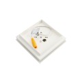 4" Sq. Ornamental Low Voltage LED Lighted Vinyl Post Cap for Vinyl Fence and Railing (Warm White) White
